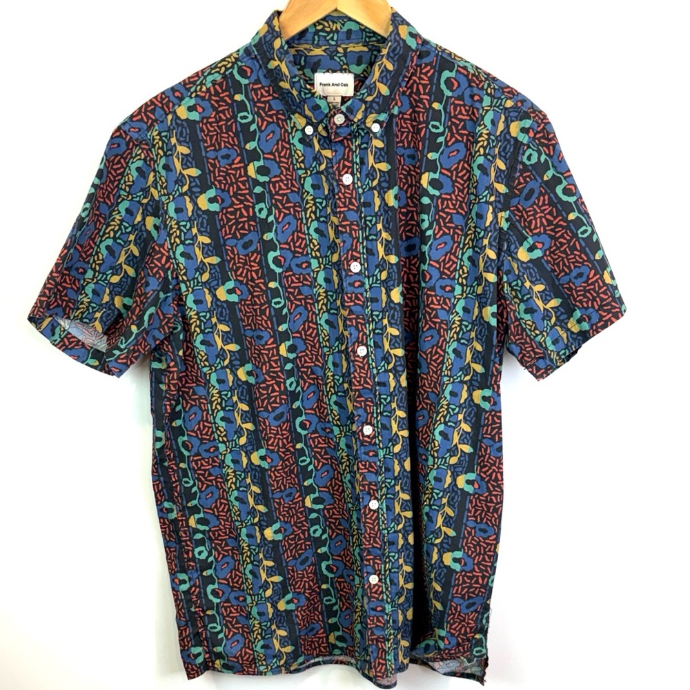 Frank & Oak Multicolor Geometric Men's Shirt size L